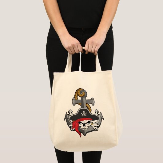 Pirate Skull Anchor Tote Bag (Voorkant (product))