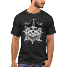 Pirate Skull and Crossbones Basic Dark T-Shirt