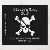 Pirate Skull and Crossbones Custom Beer Label Bier Etiket (Enkel label)
