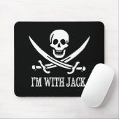 Pirate Skull and Crossbones Flag: "Ik ben met Jack Muismat (Met muis)
