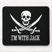 Pirate Skull and Crossbones Flag: "Ik ben met Jack Muismat (Voorkant)
