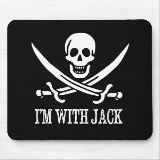 Pirate Skull and Crossbones Flag: "Ik ben met Jack Muismat