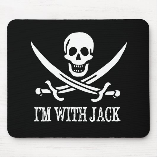 Pirate Skull and Crossbones Flag: "Ik ben met Jack Muismat (Voorkant)
