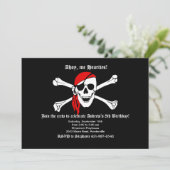Pirate Skull and Crossbones Invitation Kaart (Staand voorkant)