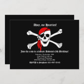 Pirate Skull and Crossbones Invitation Kaart (Voorkant / Achterkant)