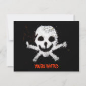 Pirate Skull and Crossbones Party Invitation Kaart (Voorkant)