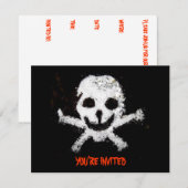 Pirate Skull and Crossbones Party Invitation Kaart (Voorkant / Achterkant)