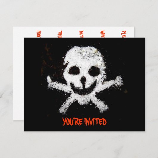 Pirate Skull and Crossbones Party Invitation Kaart (Voorkant / Achterkant)