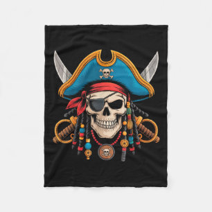 Pirate Skull and Crossbones Skeleton voor Hallowee Fleece Deken