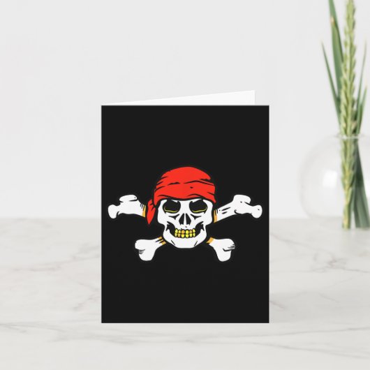 Pirate Skull and Crossbones Skeleton voor Hallowee Kaart (Voorkant)