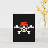Pirate Skull and Crossbones Skeleton voor Hallowee Kaart (Gele Bloem)