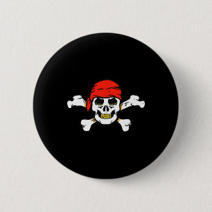 Pirate Skull and Crossbones Skeleton voor Hallowee Ronde Button 5,7 Cm