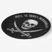 Pirate Skull and Sword Crossbones Papieren Bordje (Gekanteld)