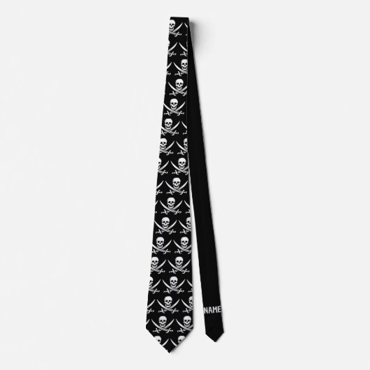Pirate Skull and Swords, tekst toevoegen, Stropdas (Voorkant)