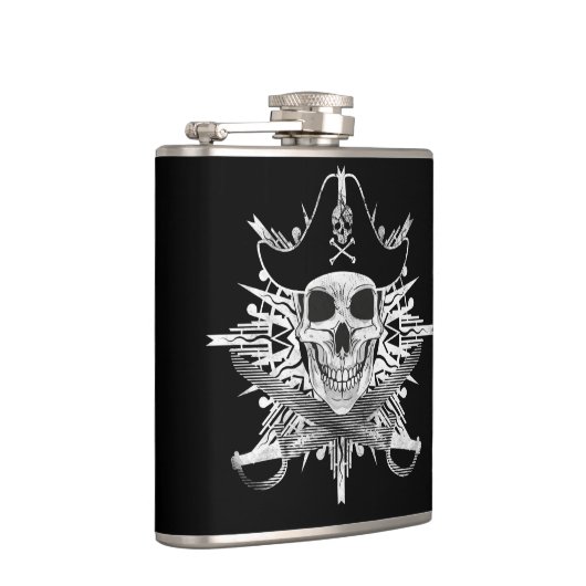 Pirate Skull and Swords, Vinyl Wrapped Flask Heupfles (Rechts)