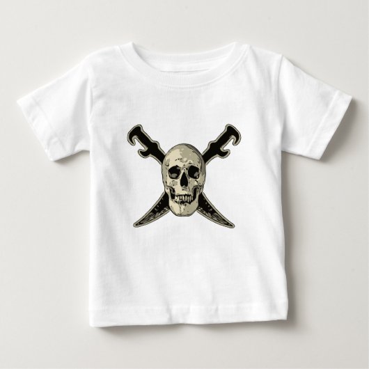 Pirate (Skull) - Baby Fine Jersey T-Shirt (Voorkant)
