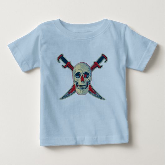Pirate (Skull) - Baby Fine Jersey T-Shirt (Voorkant)