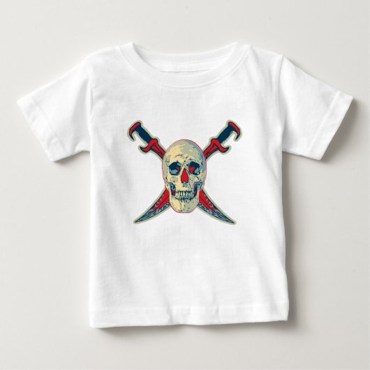 Pirate (Skull) - Baby Fine Jersey T-Shirt (Voorkant)