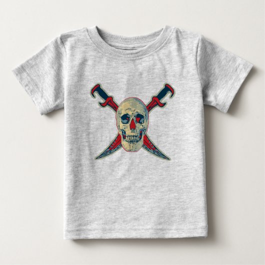Pirate (Skull) - Baby Fine Jersey T-Shirt (Voorkant)