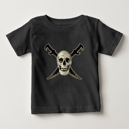 Pirate (Skull) - Baby Fine Jersey T-Shirt (Voorkant)