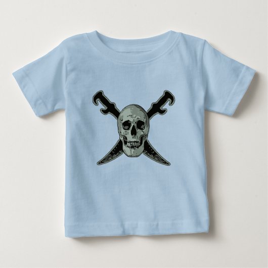 Pirate (Skull) - Baby Fine Jersey T-Shirt (Voorkant)