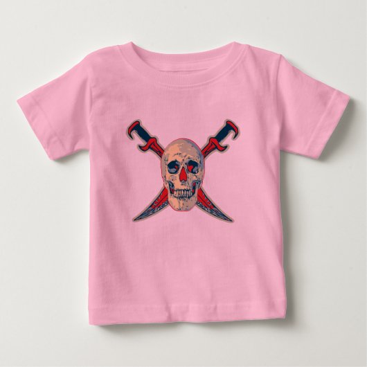 Pirate (Skull) - Baby Fine Jersey T-Shirt (Voorkant)