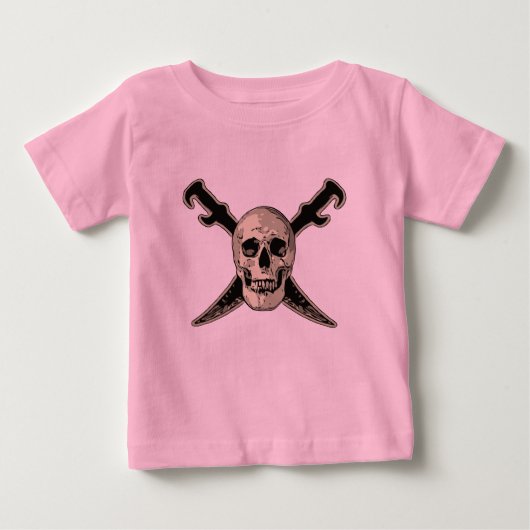 Pirate (Skull) - Baby Fine Jersey T-Shirt (Voorkant)