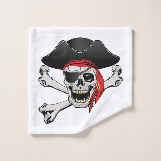 Pirate Skull Bad Handdoek (Wasdoekje)