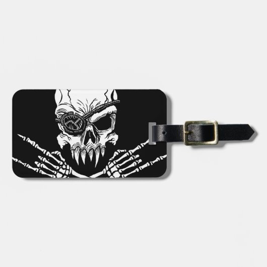 Pirate Skull Bagagelabel (Voorkant horizontaal)