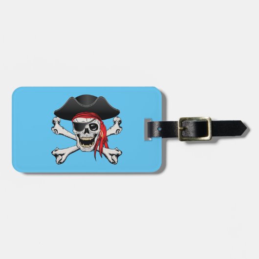 Pirate Skull Bagagelabel (Voorkant horizontaal)