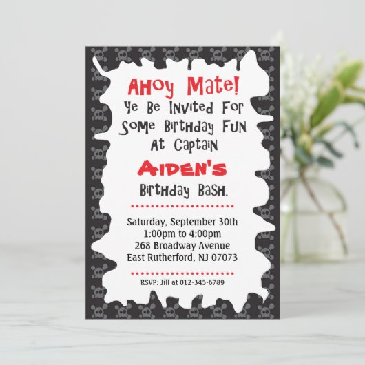 Pirate Skull Birthday Kaart (Staand voorkant)