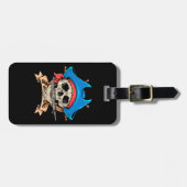 Pirate Skull Biting Knife Bagagelabel (Voorkant horizontaal)