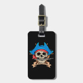 Pirate Skull Biting Knife Bagagelabel (Voorkant verticaal)