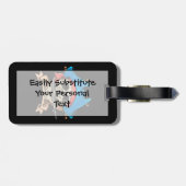 Pirate Skull Biting Knife Bagagelabel (Achterkant horizontaal)