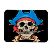 Pirate Skull Biting Knife Magneet (Horizontaal)