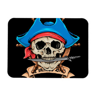 Pirate Skull Biting Knife Magneet