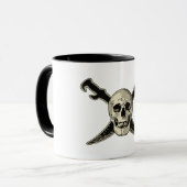 Pirate (Skull) - Black 11 oz Ringer Mok  (Voorkant links)