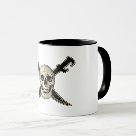 Pirate (Skull) - Black 11 oz Ringer Mok  (Voorkant rechts)