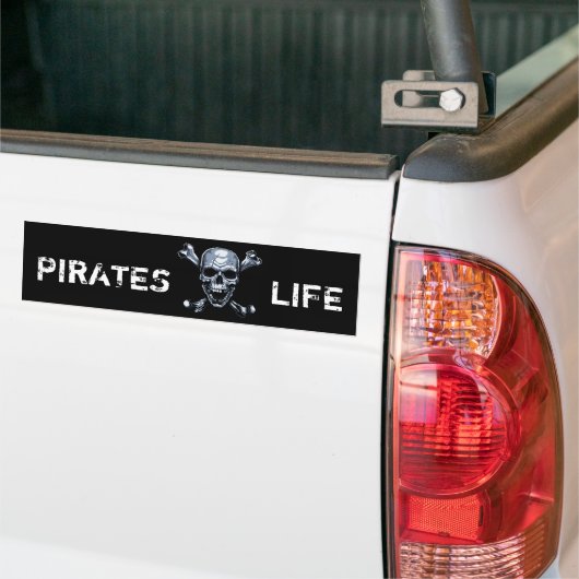 Pirate Skull Black Bumpersticker (Op Truck)