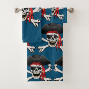 Pirate Skull Bluetooth-luidspreker Bad Handdoek
