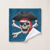 Pirate Skull Bluetooth-luidspreker Bad Handdoek (Wasdoekje)