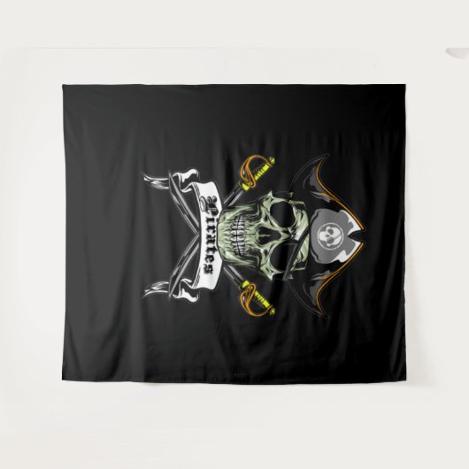 Pirate Skull Botten Achtergrond Wandkleed (Voorkant (horizontaal))