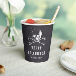 Pirate Skull & Botten Black Halloween Papieren Bekers