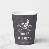 Pirate Skull & Botten Black Halloween Papieren Bekers (Achterkant)