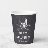 Pirate Skull & Botten Black Halloween Papieren Bekers (Voorkant)