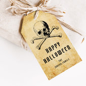 Pirate Skull & Botten Halloween Cadeaulabel