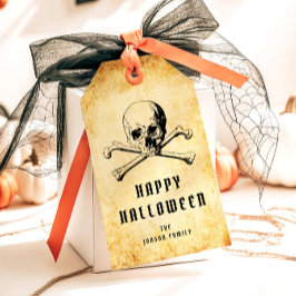 Pirate Skull & Botten Halloween Cadeaulabel