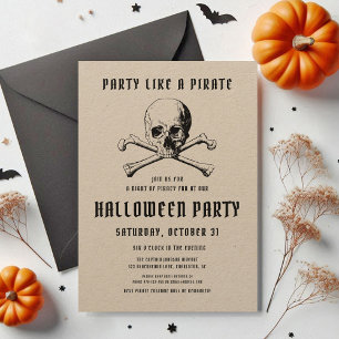  Pirate Skull & Botten Halloween Kaart