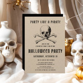 Pirate Skull & Botten Halloween Kaart