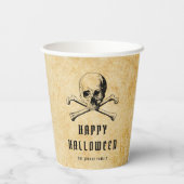  Pirate Skull & Botten Halloween Papieren Bekers (Achterkant)